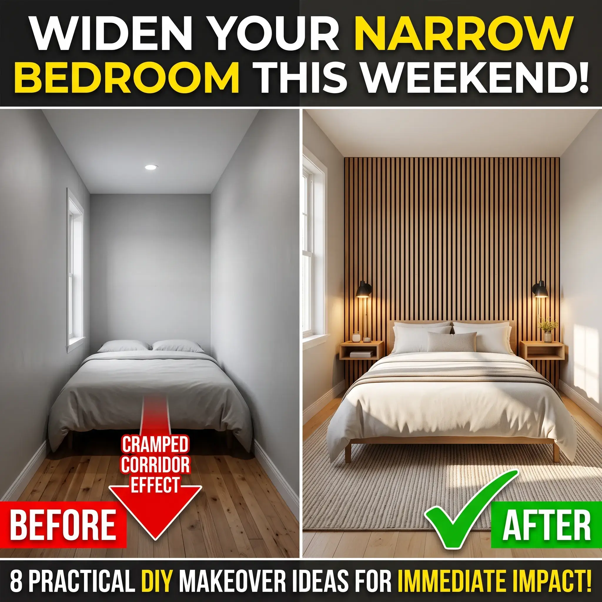 8 Narrow Bedroom Makeover Ideas You Can Do in a Weekend