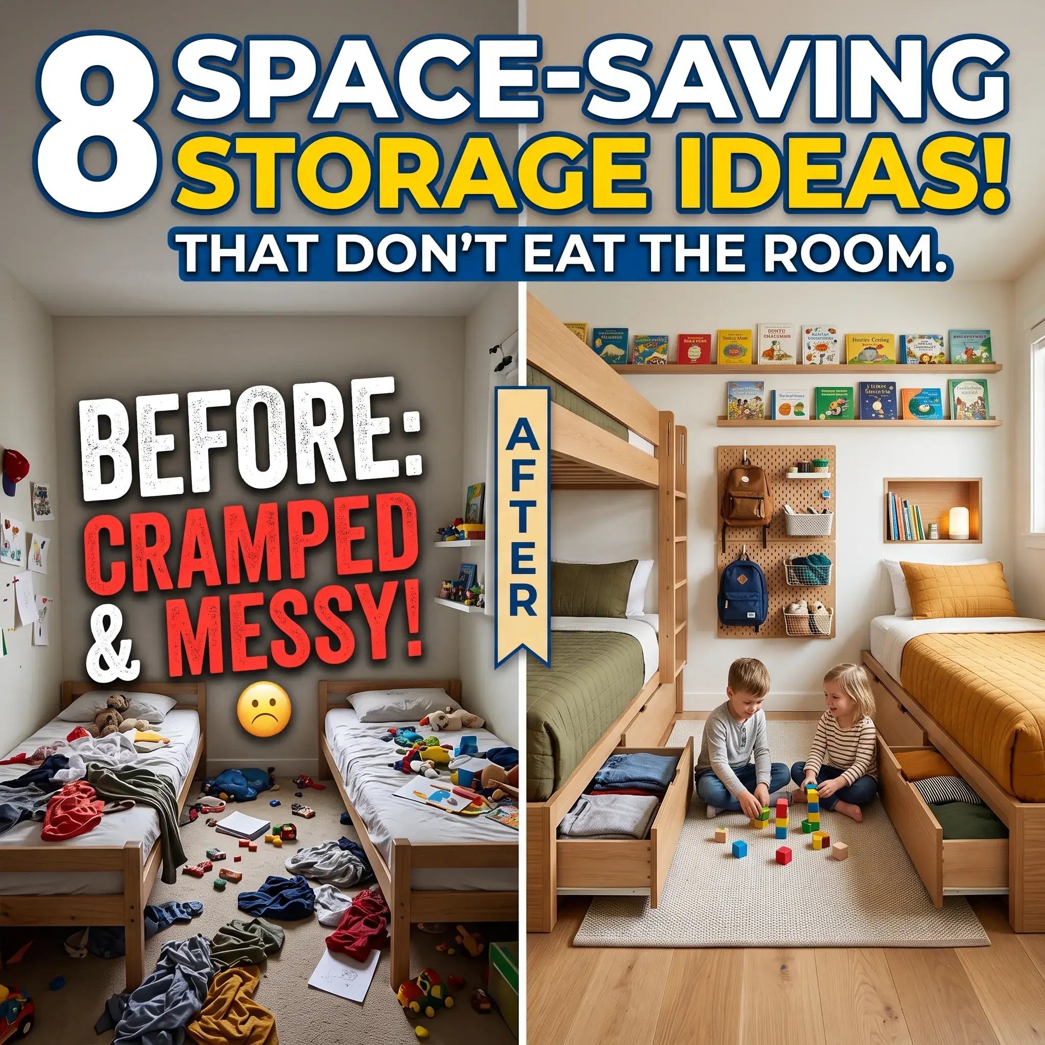 8 Shared Sibling Bedroom Storage Ideas That Do Not Eat the Whole Room