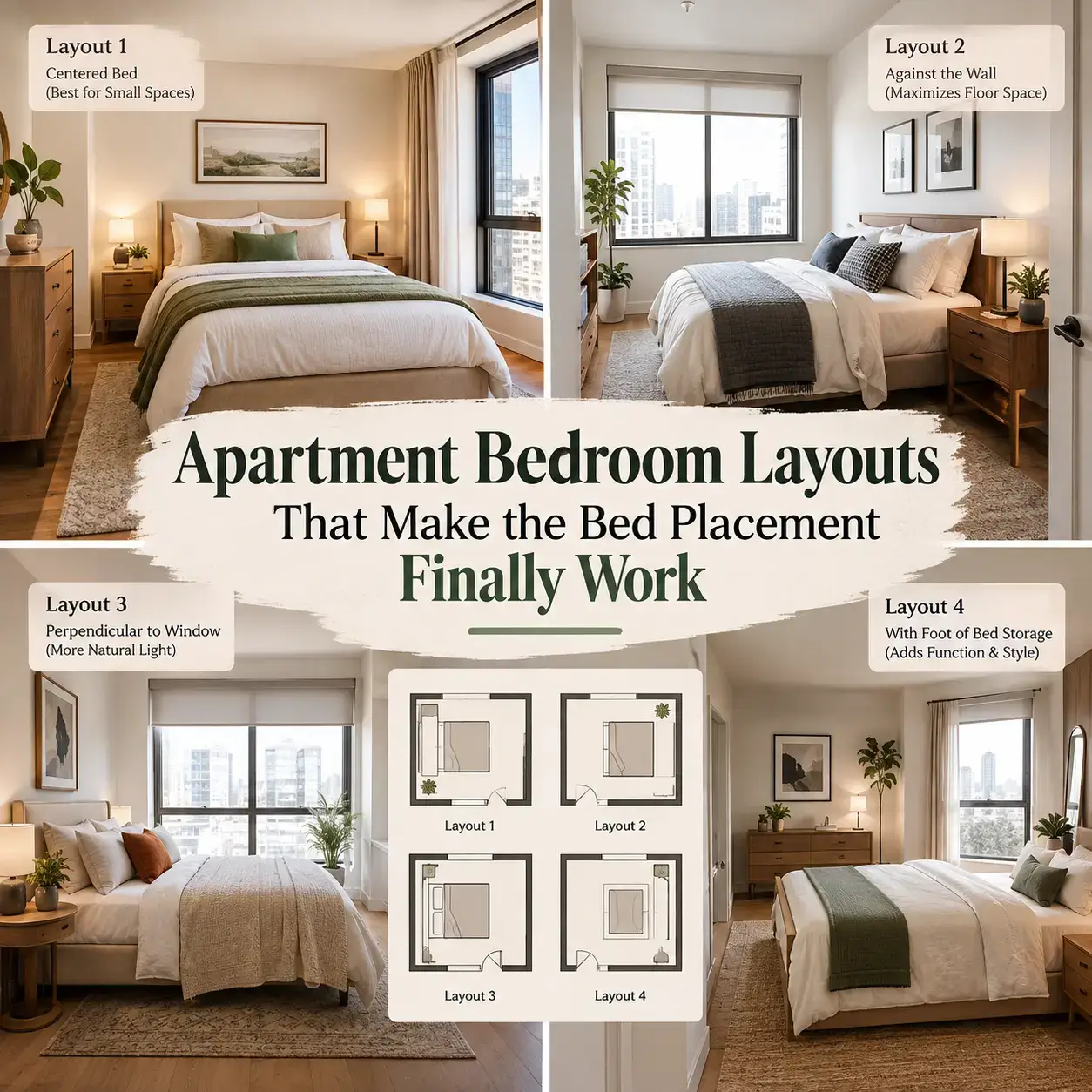 Apartment Bedroom Layouts That Make the Bed Placement Finally Work