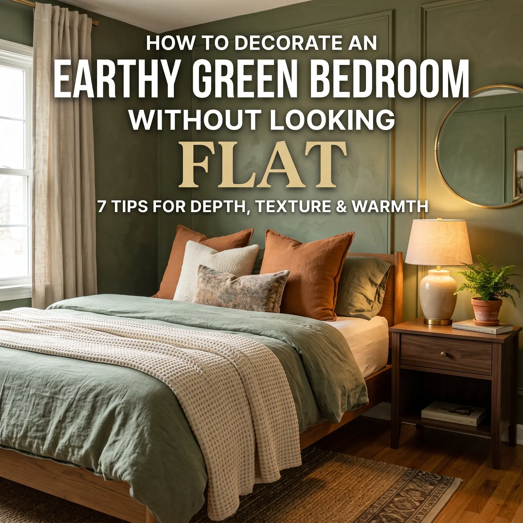 How to Decorate an Earthy Green Bedroom Without Making It Feel Flat