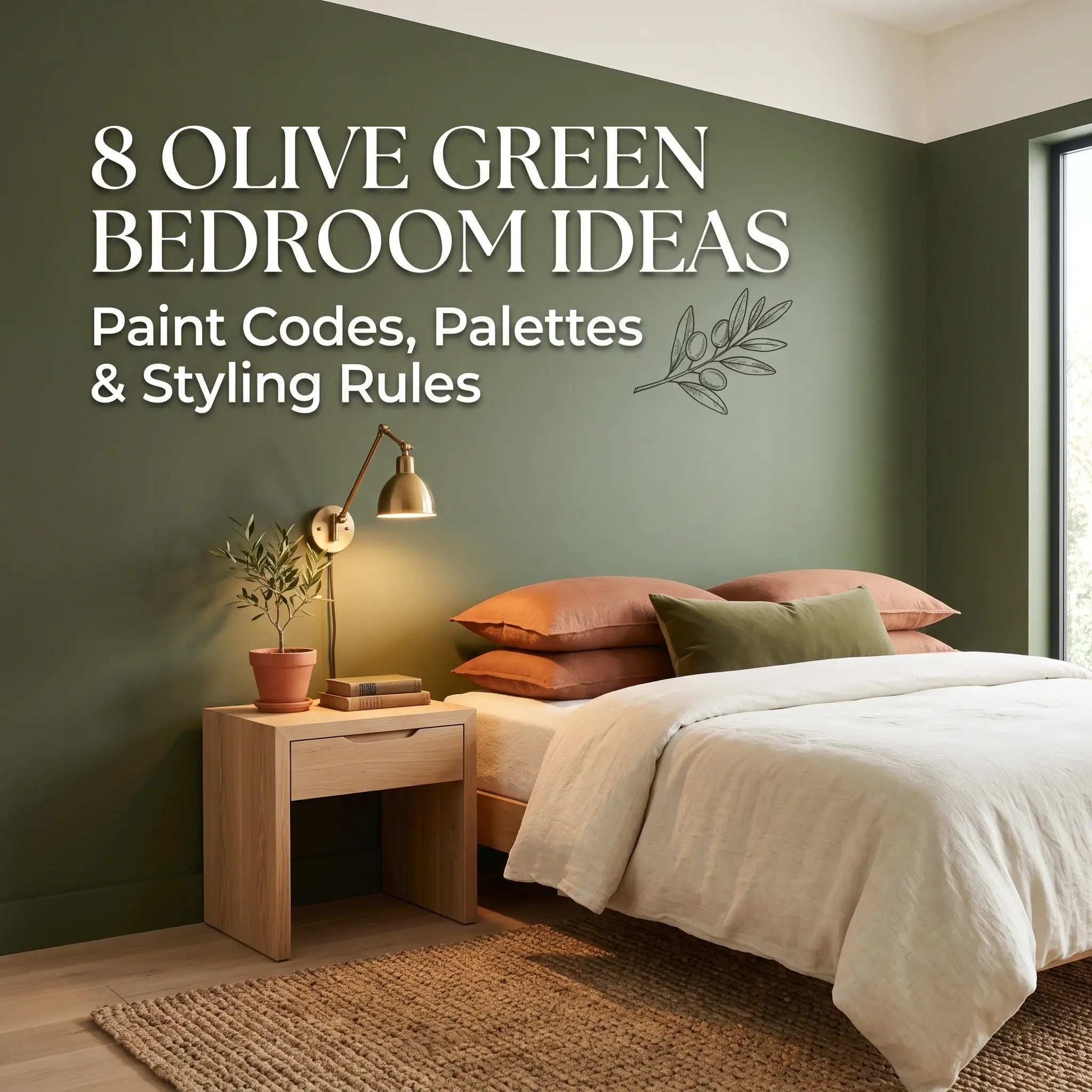 8 Olive Green Bedroom Ideas: Paint Codes, Palettes, and Styling Rules