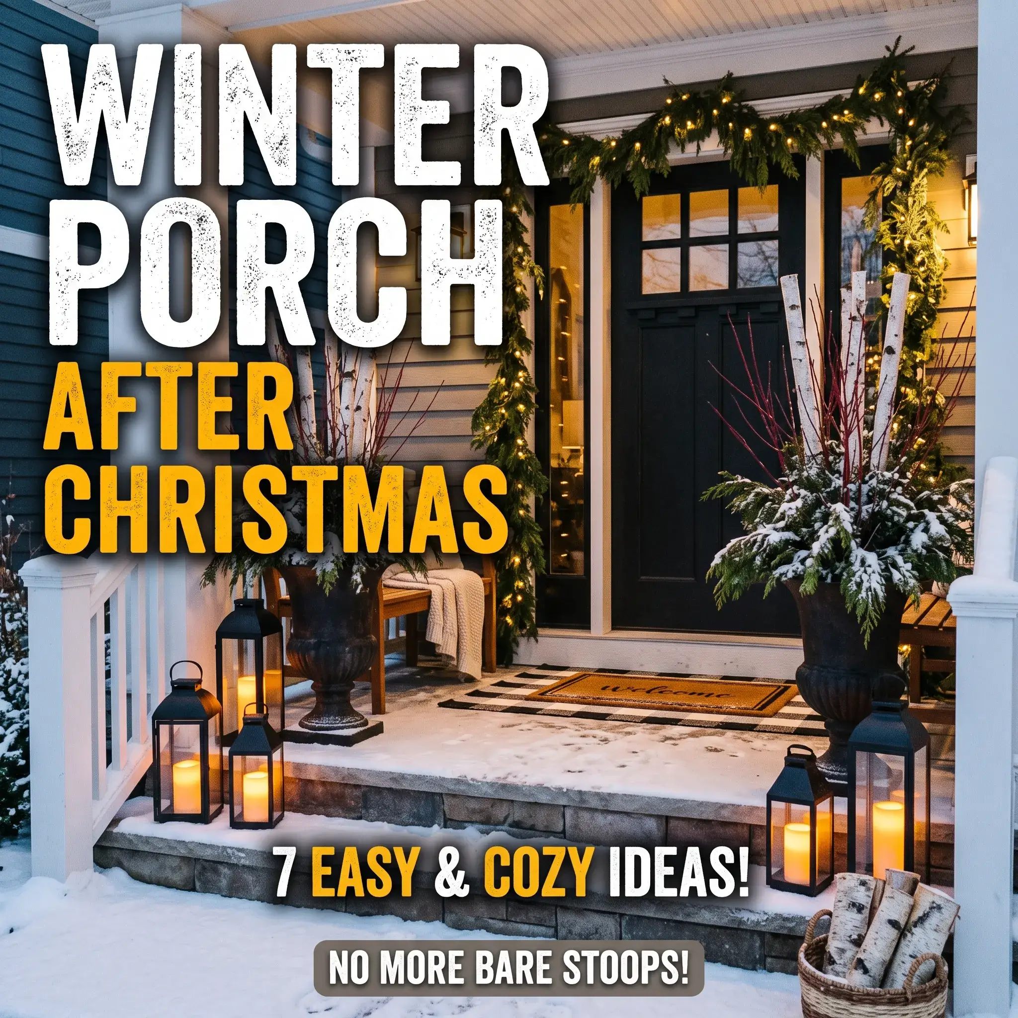 7 Cozy Outdoor Winter Front Porch Ideas for After Christmas