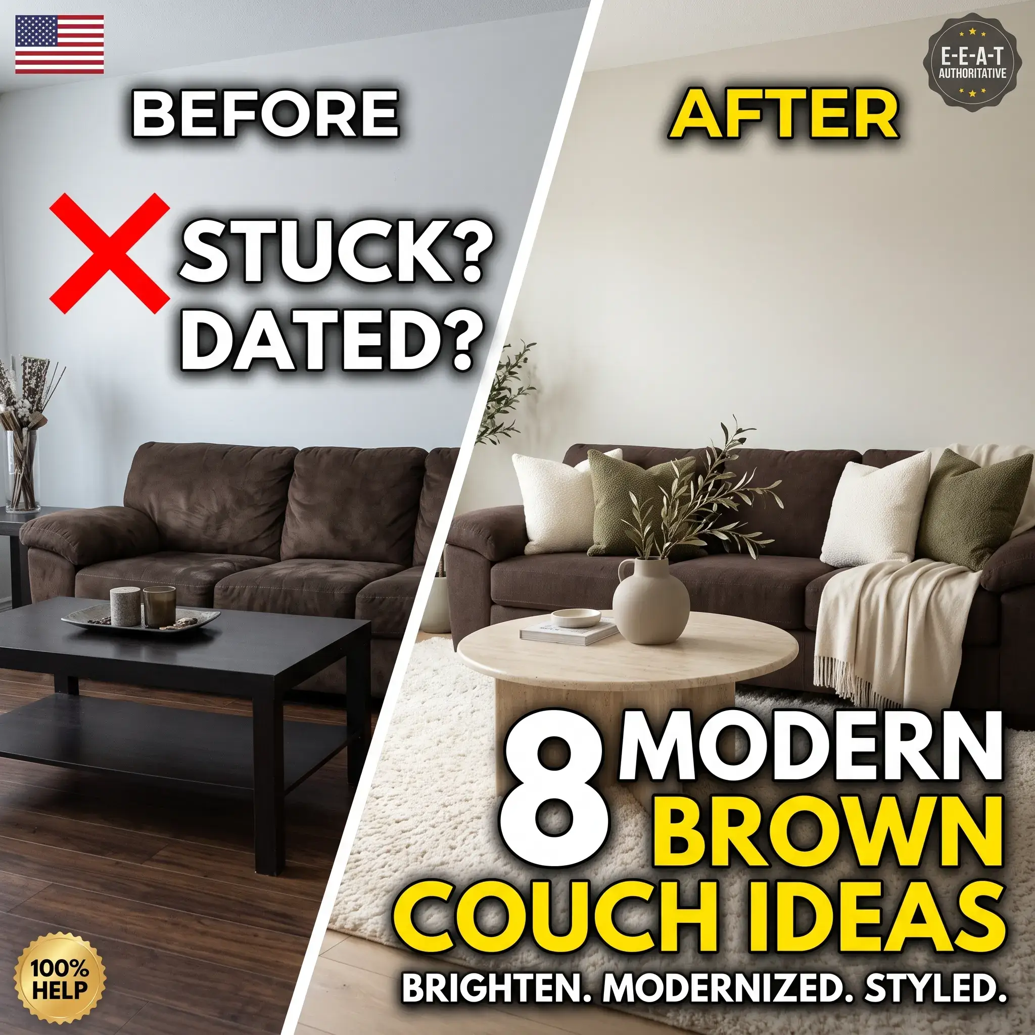 8 Modern Brown Couch Living Room Ideas That Never Look Dated