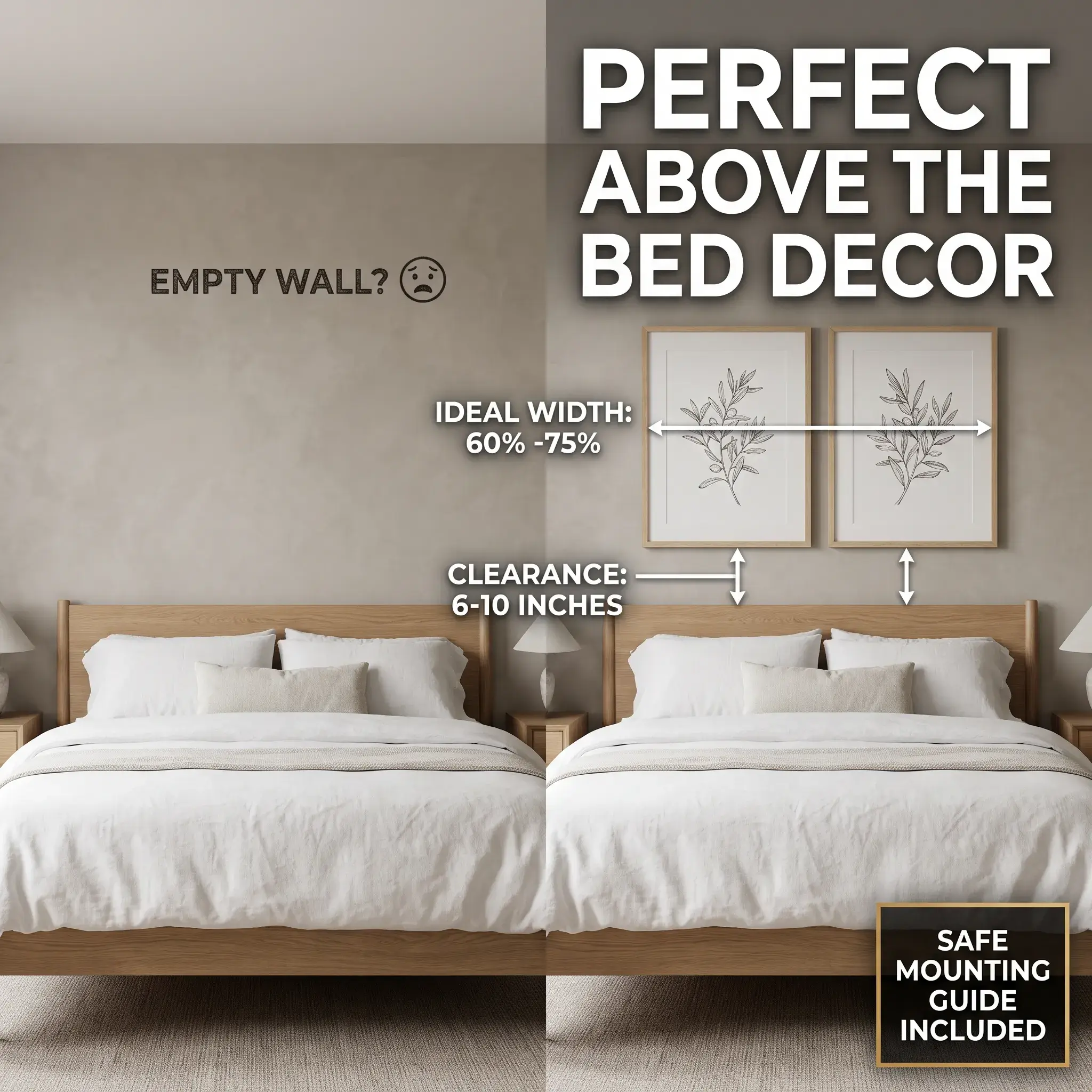 Blank Wall Above Your Bed 8 Safe Decor Ideas That Actually Fit