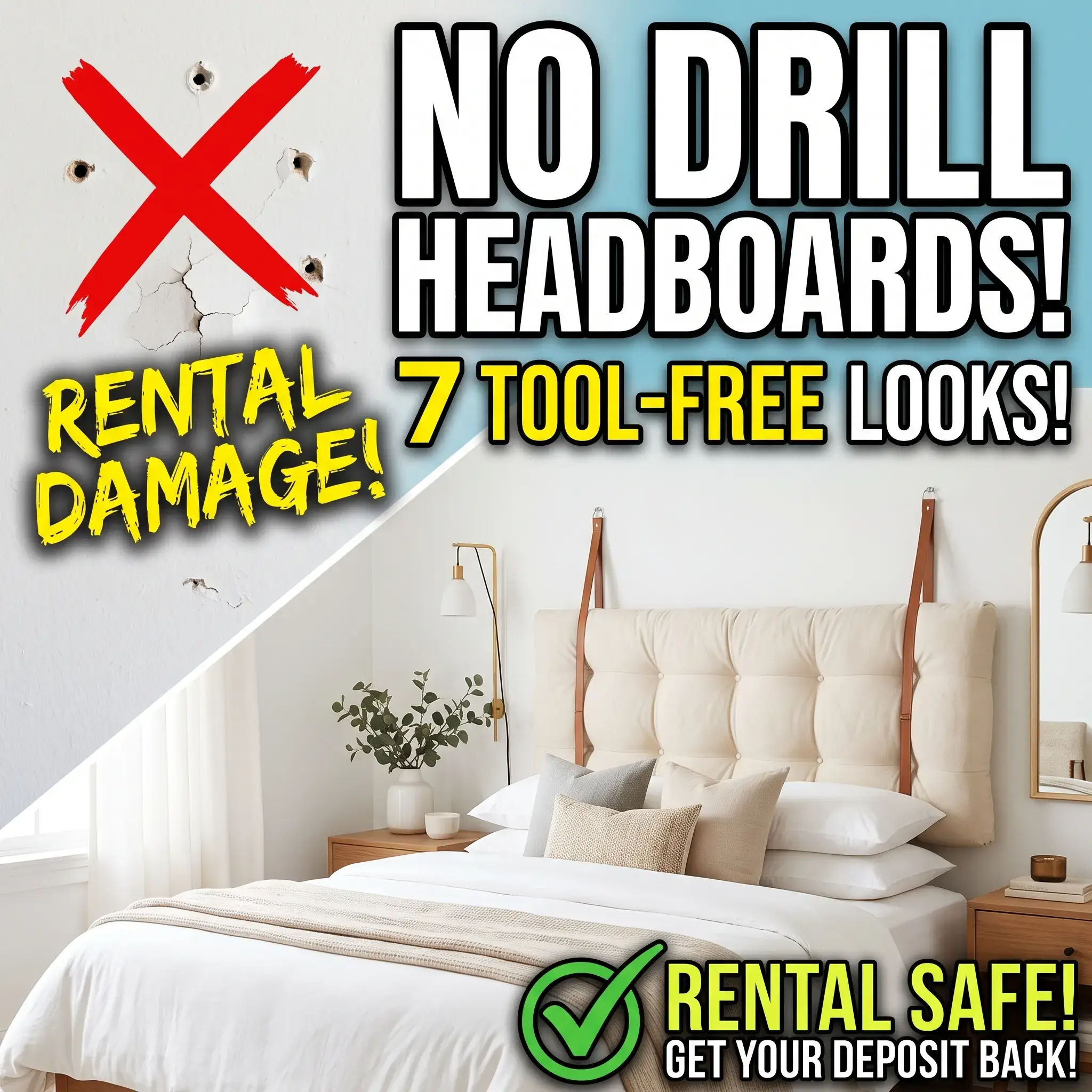 No Drill, No Lost Deposit 9 Headboard Ideas (7 Need Zero Tools)