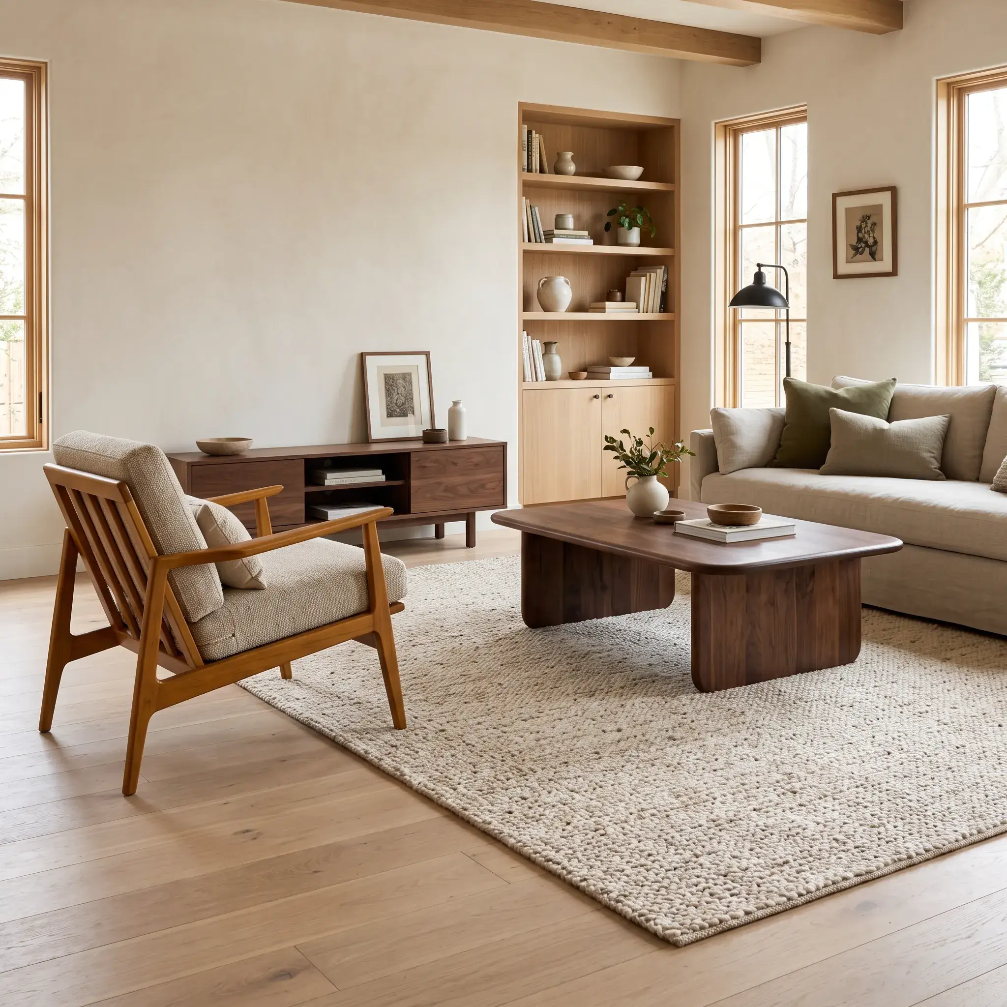 Stop Buying Matching Sets How to Mix Wood Tones in Your Living Room
